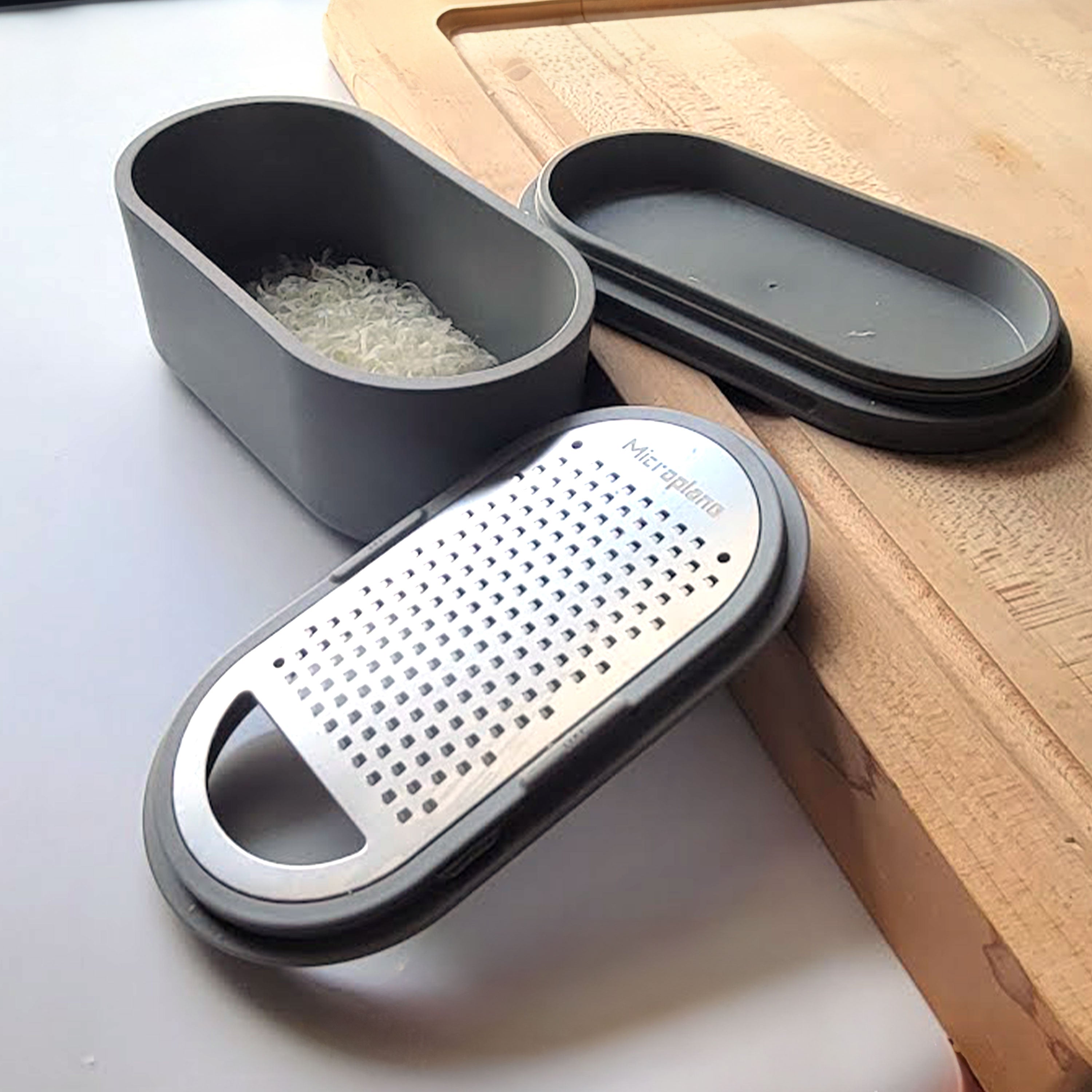 Container grater with storage and lid