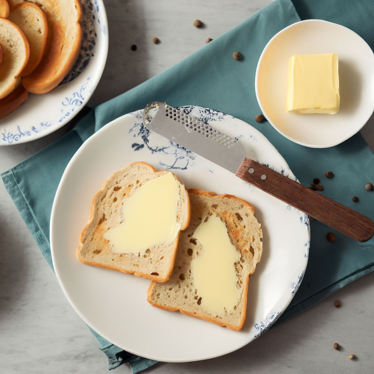 Butter Blade with Walnut Wood Handle - Multi-Functional Stainless Steel Butter Spreader and Curler - Perfect for Effortless Spreading and Slicing