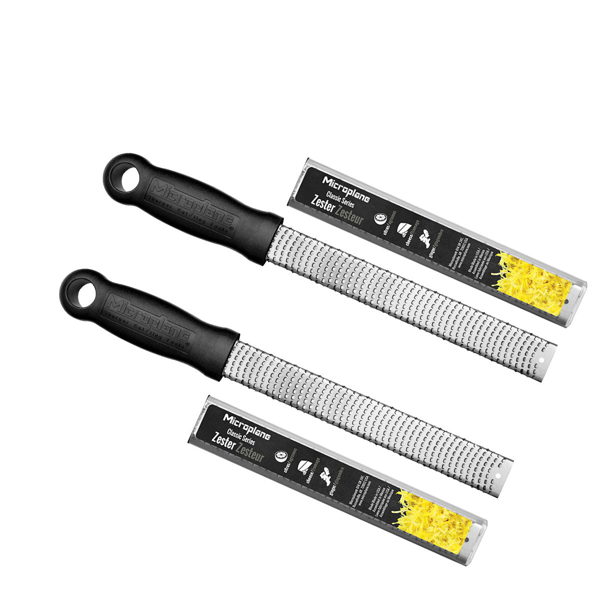Classic Zester & Grater Twin Pack - Premium Stainless Steel, Dishwasher Safe, Ideal for Citrus, Cheese, and More - 2 Pack