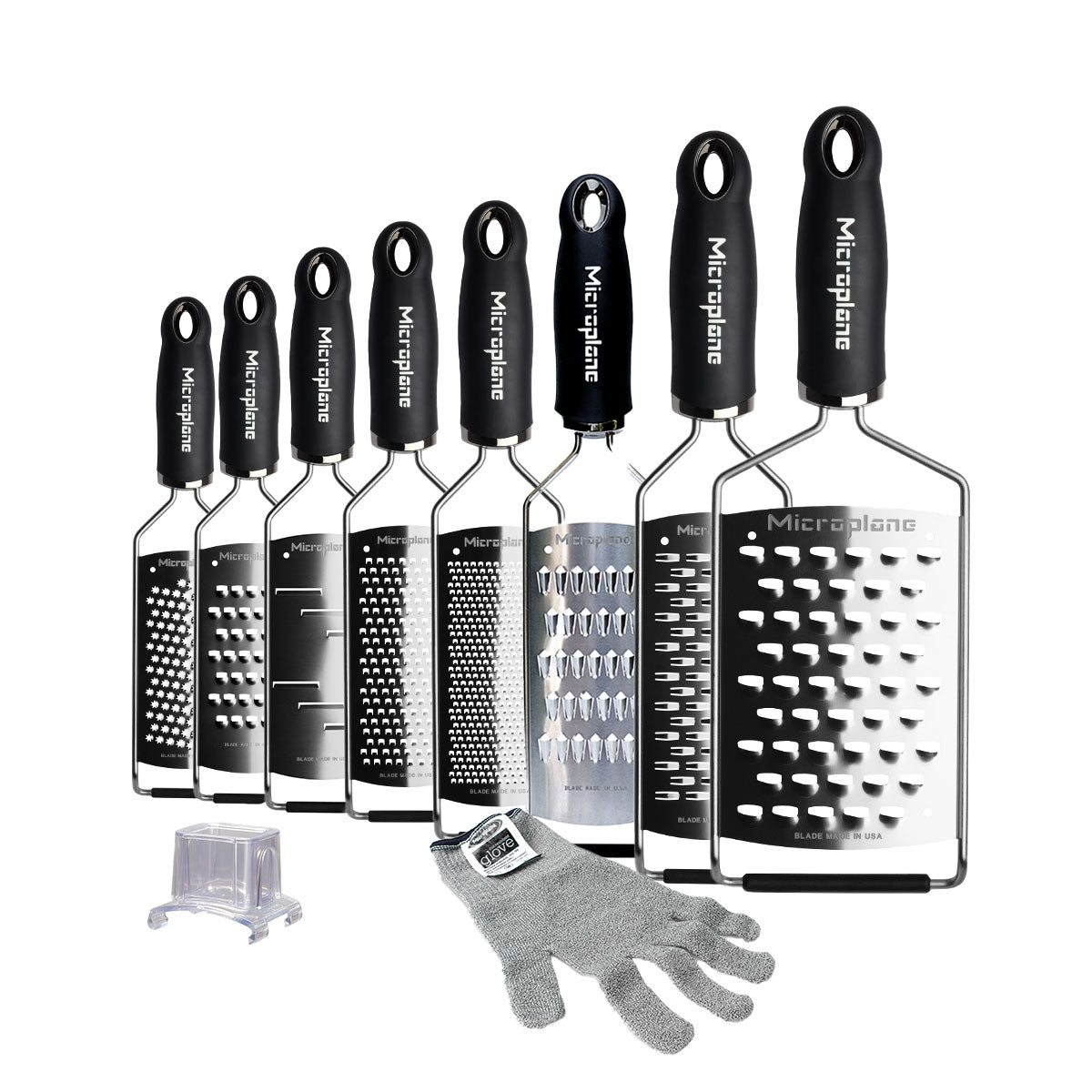 Microplane Ultimate Gourmet Grater Set – 10-Piece Kitchen Bundle with Stainless Steel Graters for Cheese, Vegetables, Citrus Zest, and More