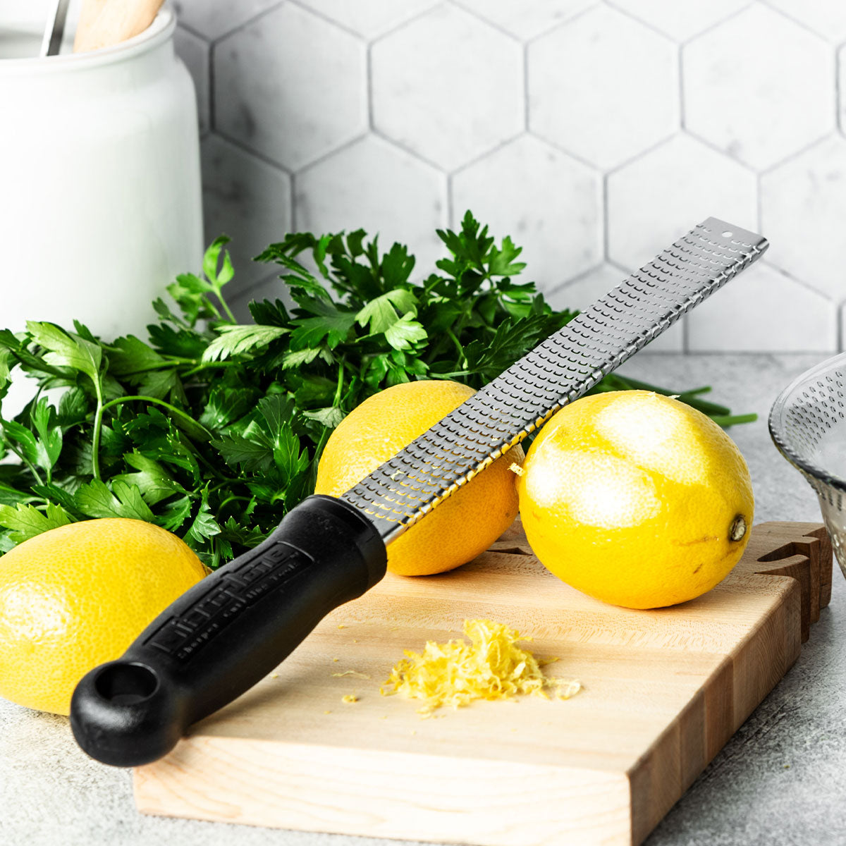 Black Classic Stainless Steel Zester and Cheese Grater (hard handle)