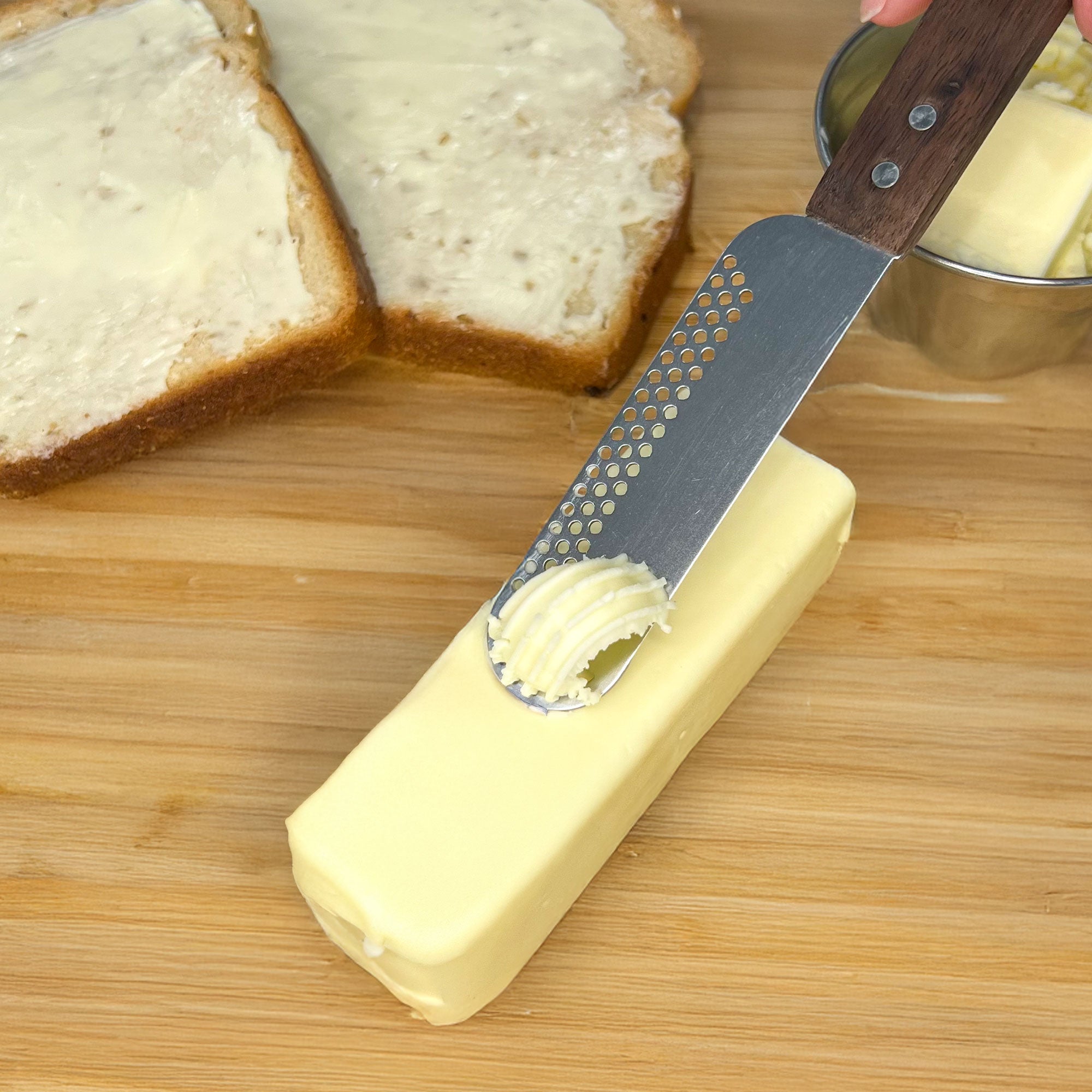 Butter Blade with Walnut Wood Handle - Multi-Functional Stainless Steel Butter Spreader and Curler - Perfect for Effortless Spreading and Slicing