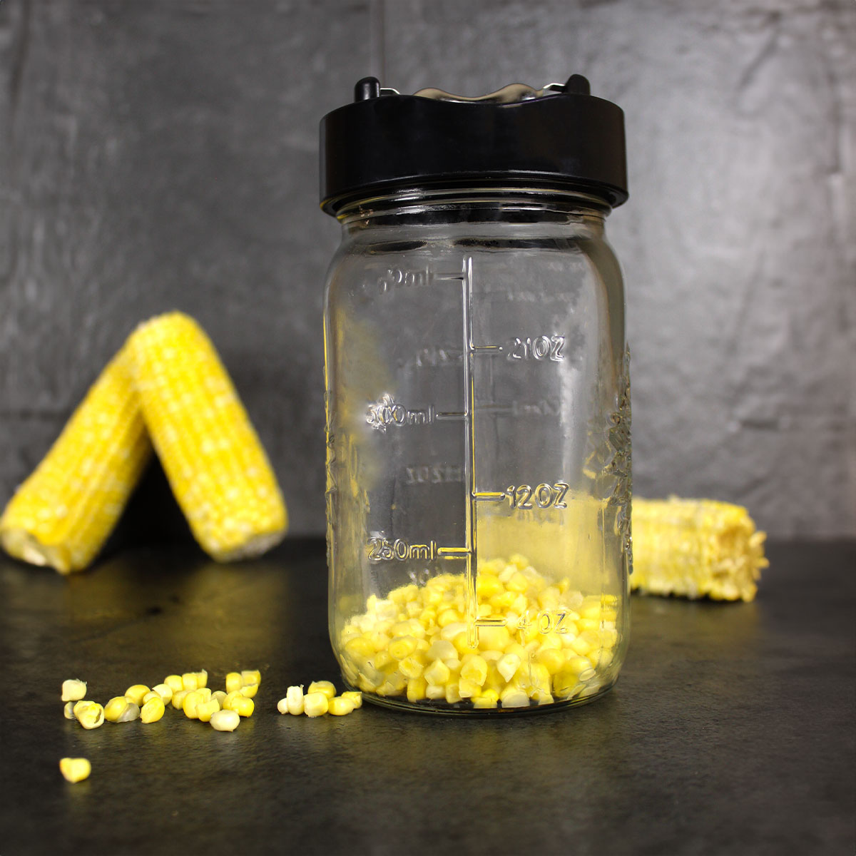 Jar Top Corn Stripper - Black