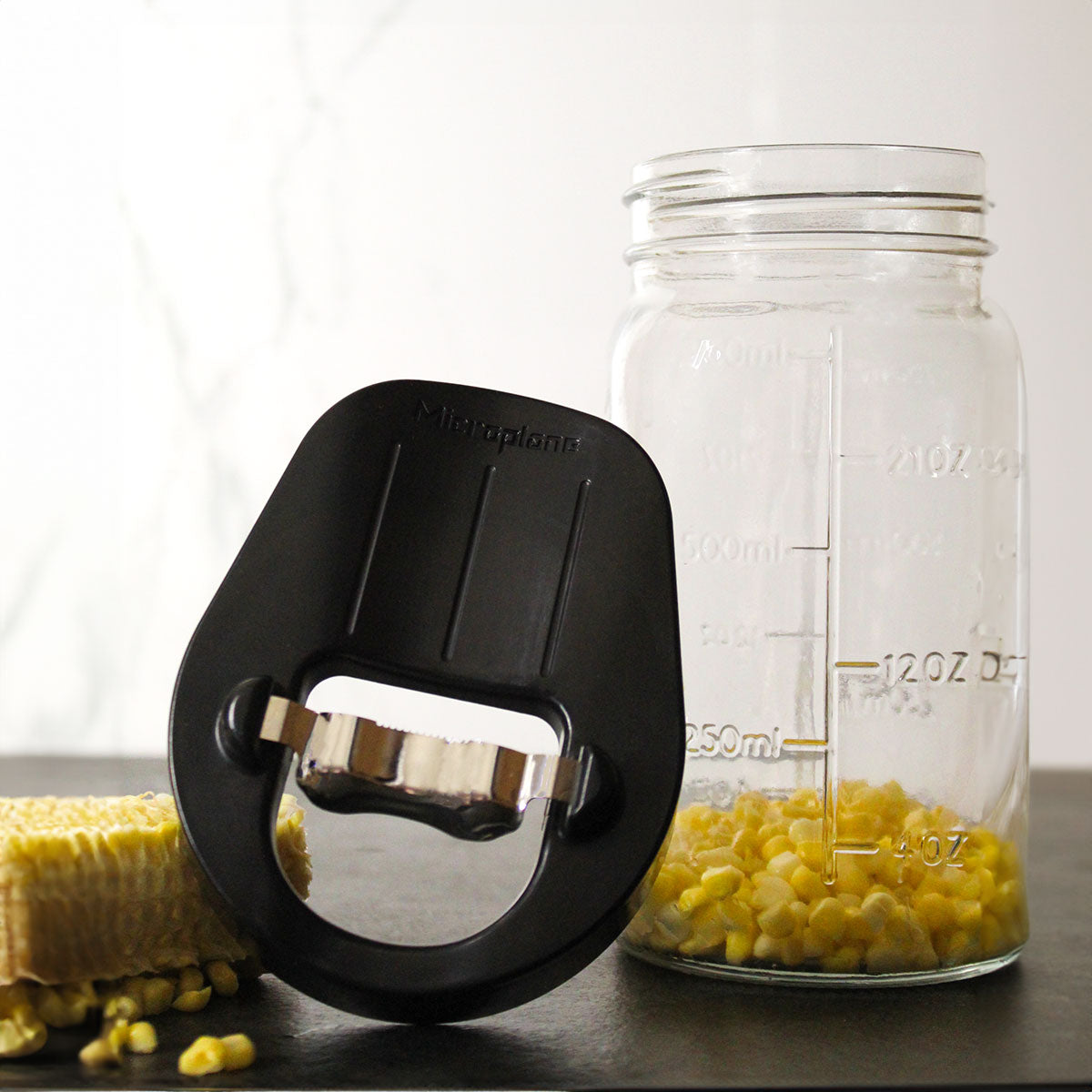 Jar Top Corn Stripper - Black