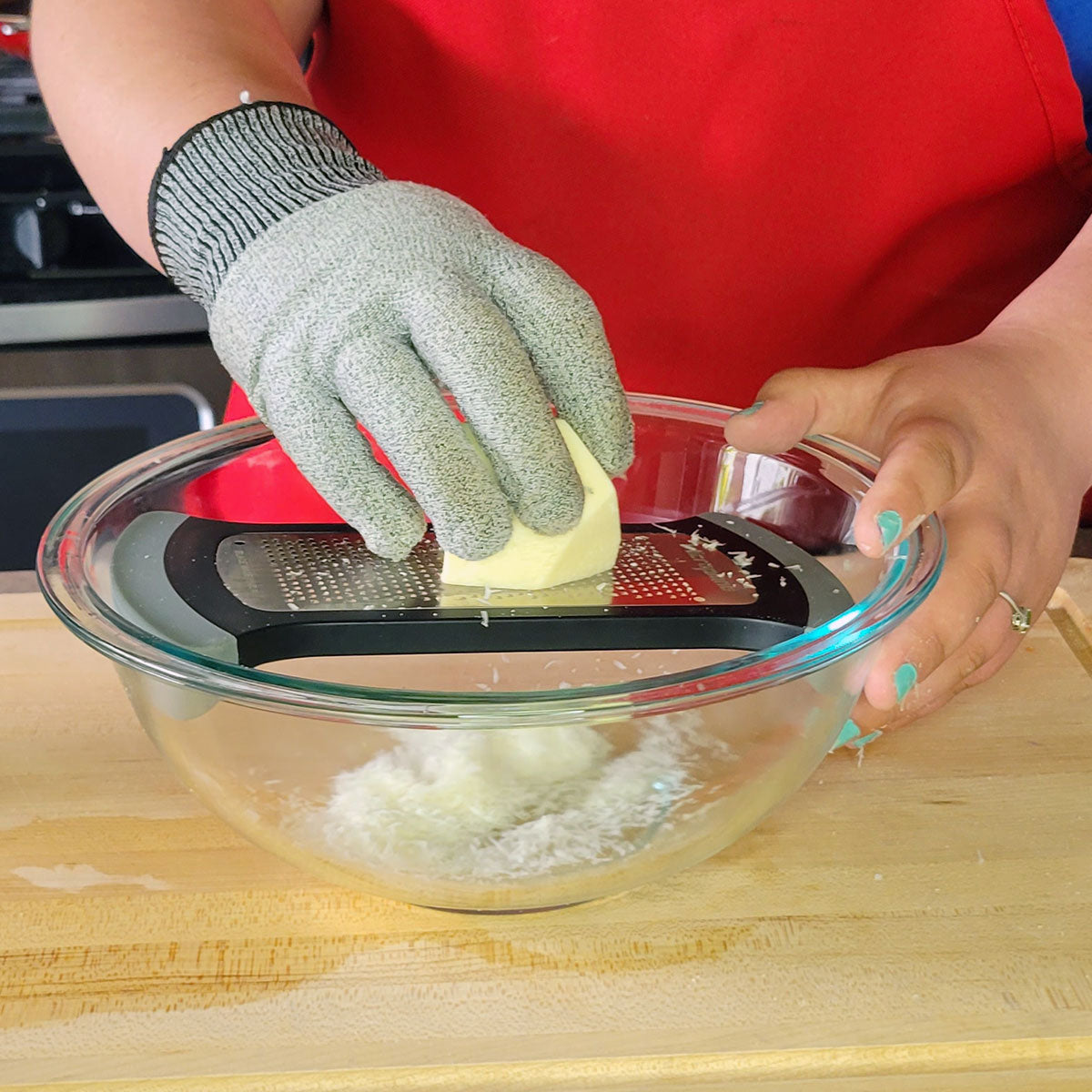 Mixing Bowl Grater Fine Grater for Zesting & Spicing - Black and Grey