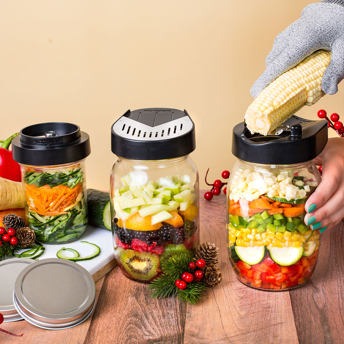 3-Piece Gourmet Jar Top Collection